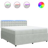  Krevet s oprugama i madracem svjetlosivi 200x200 cm baršunasti | shoptok.hr