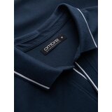 Ombre Men's pique knit polo shirt without buttons - navy blue | Shoptok.si