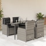 vidaXL 5-dijelni vrtni blagovaonski set od poliratana s jastucima sivi | shoptok.hr