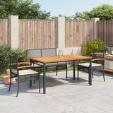  The Living Store Vrtna jedilna garnitura 4-delna z blazinami črn poli ratan - Vrtna Jedilna Garnitura, (21464894) | Shoptok.si