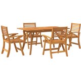 5-dijelni vrtni blagovaonski set od masivnog bagremovog drva Smeđa Dužina stola 150 cm | shoptok.hr