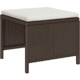 vidaXL vanjski set sofe Smeđa i krem Ratan, drvo, tkanina Srednje | shoptok.hr