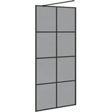  Zid za walk-in tuš Crna 90 x 195 cm Staklo otporno na udarce | shoptok.hr