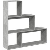 Pregrada regal za knjige 3 razine sivi 123x29x123 cm drveni | Eponuda.com