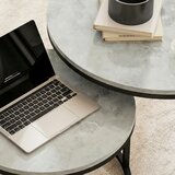  Moderni set od 2 stolića za kavu složivi bočni stolići s metalnim okvirom za dnevni boravak spavaću sobu ured sivi | shoptok.hr