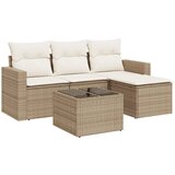  5-dijelni vrtni set sofa s jastucima bež od poliratana | shoptok.hr