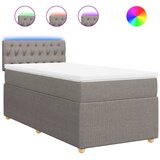  Krevet s oprugama i madracem smeđesivi 90x190 cm od tkanine | shoptok.hr