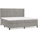  Box spring postelja z vzmetnico svetlo siva 200x200 cm žamet, (20761086) | Shoptok.si
