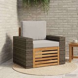  Srednja sofa za van Čvrsto drvo akacije Prirodna - Prirodna i svjetlosiva Metalni okvir s sivim rattanom | shoptok.hr