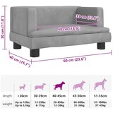  Krevet za pse svjetlosivi 60 x 40 x 30 cm baršunasti | shoptok.hr