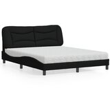 The Living Store Postelja z vzmetnico črna 160x200 cm blago - Postelja, (21608929) | Shoptok.si