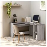  Kotna pisalna miza siva sonoma 120x140x75 cm inženirski les | Shoptok.si
