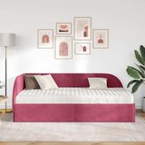  Kutni krevetni okvir s madracem 2 pcs Crvena Baršun | shoptok.hr