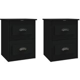 The Living Store Stenska nočna omarica 2 kosa črna 41,5x36x53 cm - Stenska Nočna Omarica, (21420862) | Shoptok.si