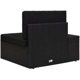  Modularna kutna sofa od poliratana s desnim naslonom crna | shoptok.hr