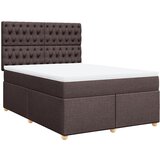 vidaXL Box spring postelja z vzmetnico temno rjava 160x200 cm blago, (21307908) Cene
