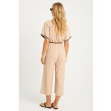 Cool & Sexy Women's Vanilla Ethnic Patterned Belted Jumpsuit | Shoptok.si