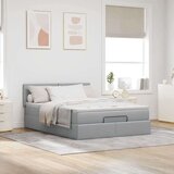 vidaXL Otomanski krevet s madracem svijetlosivi 140x190 cm od tkanine | shoptok.hr