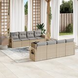  9-dijelni set vrtnih sofa s jastucima bež od poliratana | shoptok.hr