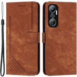 INORCO Za Infinix Hot 20 4G usnjena torbica za telefon na dotik s črtami in natisnjenim ovitkom s stojalom denarnica, (22036880) Cene
