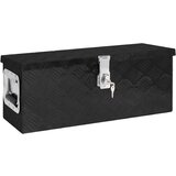 vidaXL Kutija za pohranu crna 60 x 23,5 x 23 cm aluminijska cijene