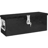 vidaXL Kutija za pohranu crna 60 x 23,5 x 23 cm aluminijska