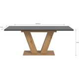 MID.YOU Raztegljiva Miza Marlon, Siva, Barva Hrasta, 150-190x90cm | Shoptok.si