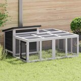  Kavez za zečeve sivi 144 x 123 x 67,5 cm od masivne borovine | shoptok.hr