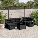 vidaXL 8-dijelni set vrtnih sofa od poliratana s jastucima crni | shoptok.hr