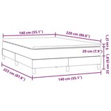 vidaXL Box Spring krevet s madracem tamno sivi 140x220 cm samt | shoptok.hr