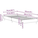  Okvir kreveta bez madraca beton siva 75x190cm konstruirano drvo | shoptok.hr