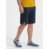 Ombre Men's rounded leg sweat shorts - navy blue cene
