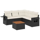 vidaXL 6-dijelni set vrtnih sofa s jastucima crni od poliratana | shoptok.hr