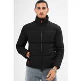 River Club Men's Black Inner Lined Water And Windproof Inflatable Winter Coat