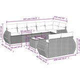  Vrtna sedežna garnitura 9-delna z blazinami rjava poli ratan, (21113075) | Shoptok.si
