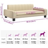  Krevet za pse krem 90 x 53 x 30 cm od tkanine | shoptok.hr
