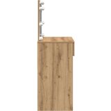  Toaletni Stolić s LED Osvjetljenjem Obrtnicki Hrast 100x40x120 cm | shoptok.hr