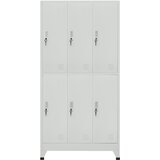 Ormarić s ključem i 6 pretinaca čelični 90 x 45 x 180 cm sivi | shoptok.hr