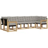 vidaXL Zunanja garnitura za sedenje 7 pcs Bela in svetlo siva, (5000280440) | Shoptok.si