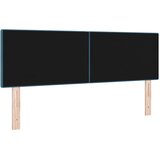  LED glava kreveta s LED trakama Plava 160 cm Baršun | shoptok.hr