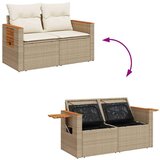 vidaXL 10-dijelni set vrtnih sofa s jastucima bež od poliratana bagrem | shoptok.hr