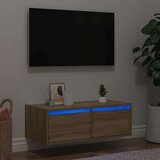 Maison Chic TV omarica - TV stojalo - Televizijska omarica z LED lučkami sonoma hrast 75x35,5x25 cm, (21700783) | Shoptok.si