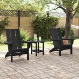 vidaXL Zložljivi stoli Adirondack 2 kosi Črna 74.5x80.5x90 cm HDPE | Shoptok.si