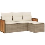  4-dijelni set vrtnih sofa s jastucima bež od poliratana | shoptok.hr