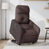 vidaXL naslanjač s funkcijo vstajanja temno rjavo blago | Shoptok.si