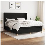 vidaXL Box spring postelja z vzmetnico črna 180x200 cm blago | Shoptok.si