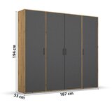Modern Living Omara S Klasičnimi Vrati Voyager, Barva Hrasta, Siva | Shoptok.si