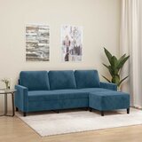 vidaXL Trosjed s tabureom plavi 180 cm baršunasti Cijene