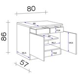 Lesnina-XXXL omarica milano, antracit, hrast, š. 80 | Shoptok.si