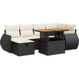  8-dijelni set vrtnih sofa od poliratana s jastucima crni bagrem | shoptok.hr